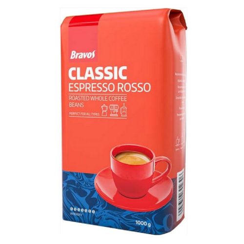 Bravos Szemes kávé 1kg - Classic Espresso Rosso