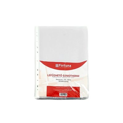   Fortuna A4 lefűzhető genotherm 40 mikron, 100 db, narancsos