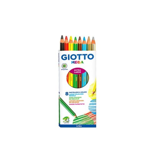 Giotto Mega hatszögletű színes ceruza 8 db - 6 alapszín+arany+ezüst