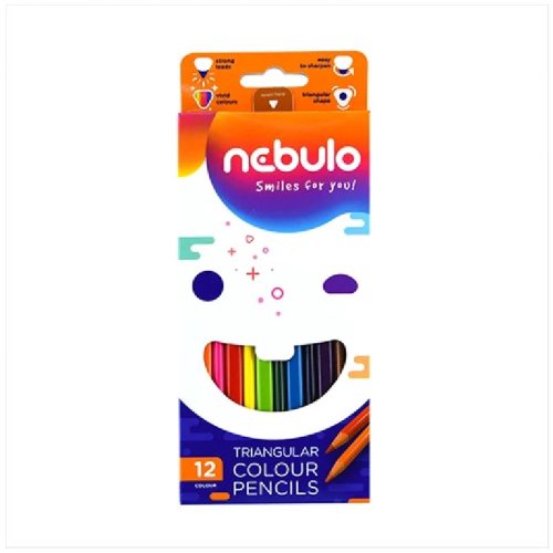 Nebulo háromszögletű színes ceruza készlet, 12 szín